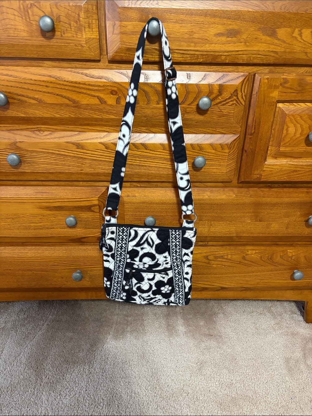 Vera Bradley Hipster Black & White Patterned Crossbody Bag
